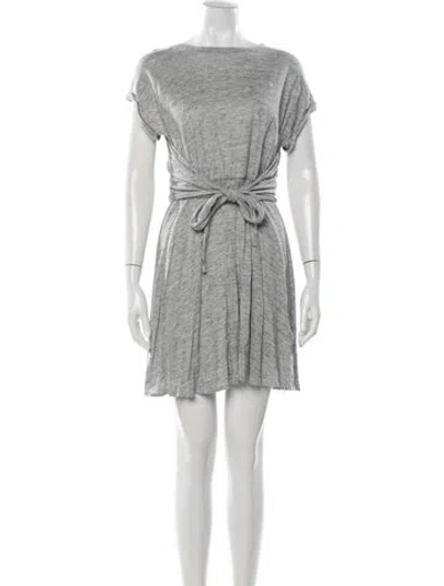 Pre-owned Rebecca Taylor Linen Mini Dress In Grey