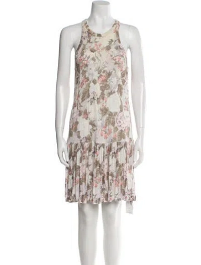 Pre-owned Rebecca Taylor Linen Mini Dress In Neutral