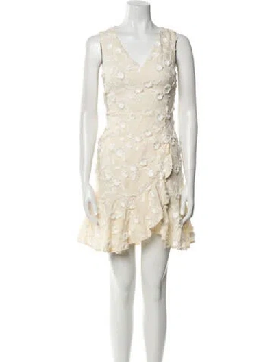 Pre-owned Rebecca Taylor Linen Mini Dress In Neutral