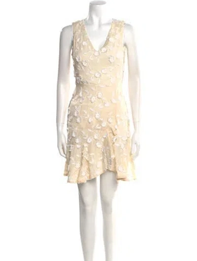 Pre-owned Rebecca Taylor Linen Mini Dress In Neutral