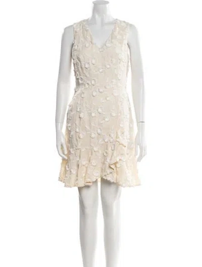 Pre-owned Rebecca Taylor Linen Mini Dress In Neutral