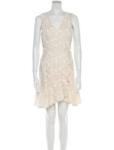 Pre-owned Rebecca Taylor Linen Mini Dress In Neutral