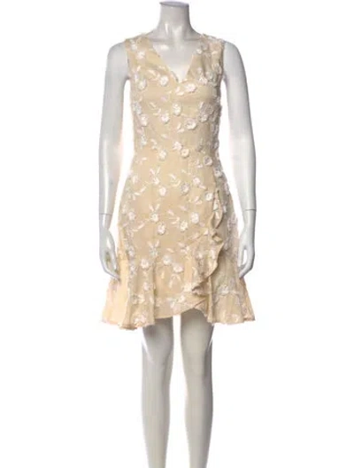 Pre-owned Rebecca Taylor Linen Mini Dress In Neutral