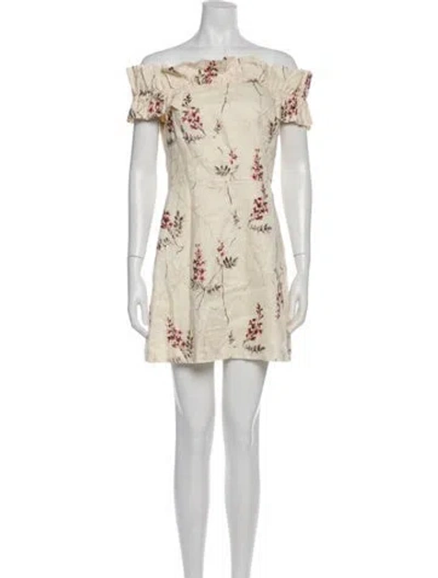 Pre-owned Rebecca Taylor Linen Mini Dress In Neutral