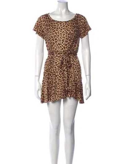 Pre-owned Rebecca Taylor Linen Mini Dress In Neutral