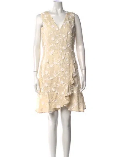 Pre-owned Rebecca Taylor Linen Mini Dress In Neutral