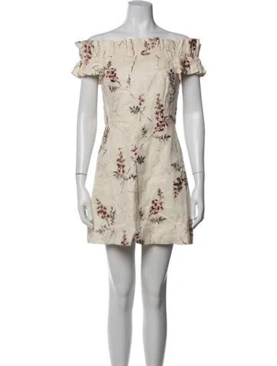 Pre-owned Rebecca Taylor Linen Mini Dress In Neutrals