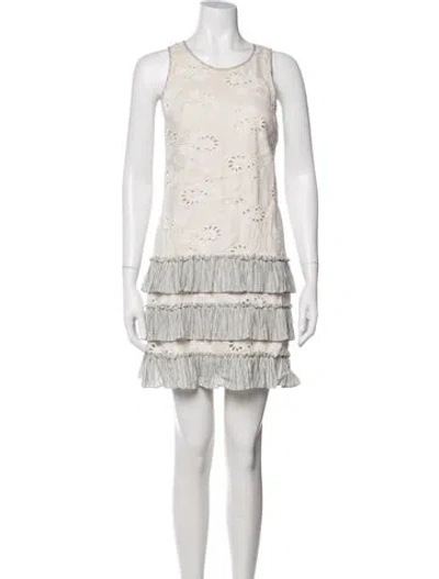 Pre-owned Rebecca Taylor Linen Mini Dress In Neutrals