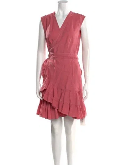 Pre-owned Rebecca Taylor Linen Mini Dress In Pink