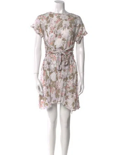 Pre-owned Rebecca Taylor Linen Mini Dress In Pink