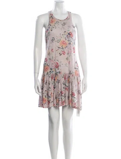 Pre-owned Rebecca Taylor Linen Mini Dress In Pink