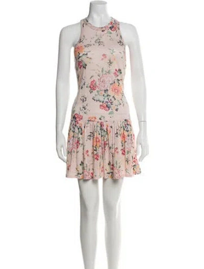 Pre-owned Rebecca Taylor Linen Mini Dress In Pink