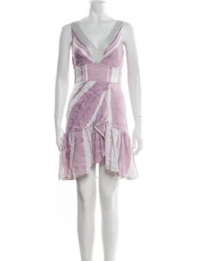 Pre-owned Rebecca Taylor Linen Mini Dress In Purple
