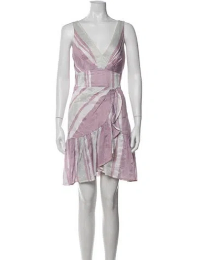 Pre-owned Rebecca Taylor Linen Mini Dress In Purple