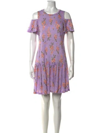 Pre-owned Rebecca Taylor Linen Mini Dress In Purple