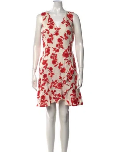 Pre-owned Rebecca Taylor Linen Mini Dress In Red