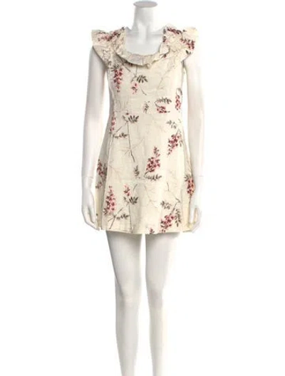 Pre-owned Rebecca Taylor Linen Mini Dress W/ Tags In Neutral