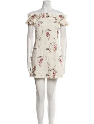 Pre-owned Rebecca Taylor Linen Mini Dress W/ Tags In Neutral