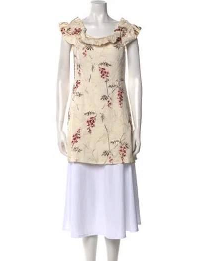 Pre-owned Rebecca Taylor Linen Mini Dress W/ Tags In Neutral