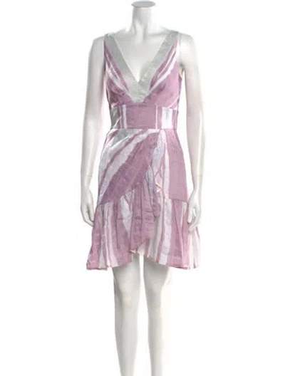 Pre-owned Rebecca Taylor Linen Mini Dress W/ Tags In Neutral
