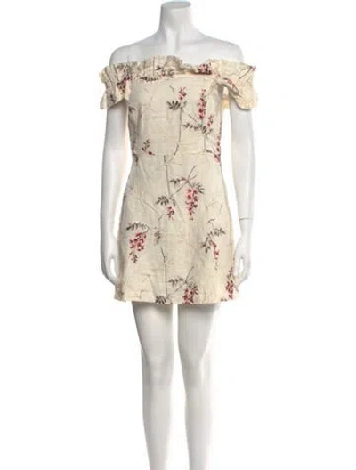 Pre-owned Rebecca Taylor Linen Mini Dress In White