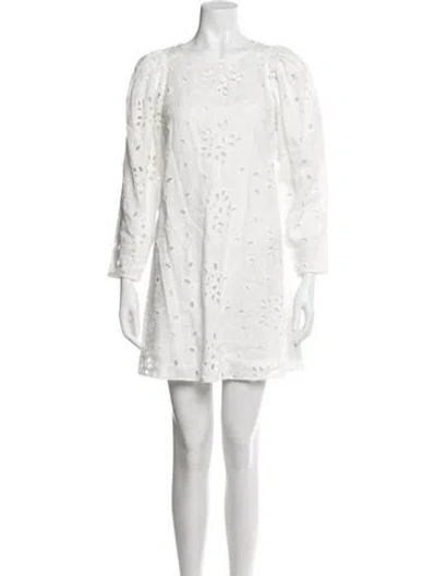 Pre-owned Rebecca Taylor Linen Mini Dress In White