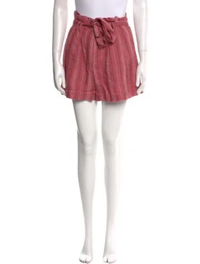 Pre-owned Rebecca Taylor Linen Mini Shorts In Pink