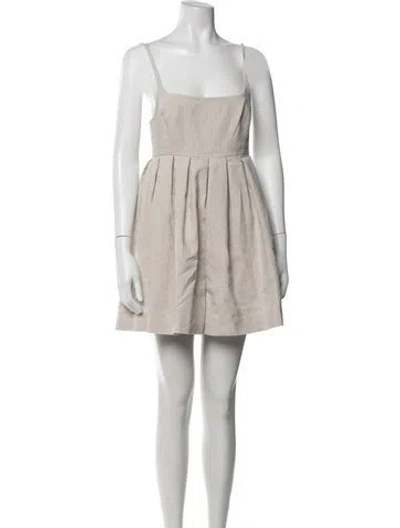 Pre-owned Rebecca Taylor Linen Square Neckline Jumpsuit In Neutrals