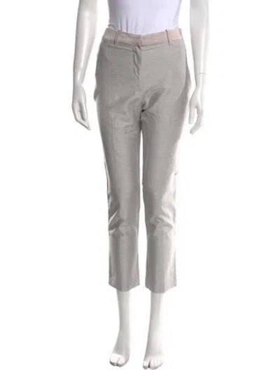 Pre-owned Rebecca Taylor Linen Straight Leg Pants In Gray
