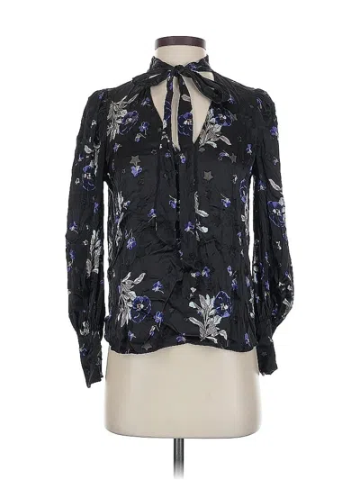 Pre-owned Rebecca Taylor Long Sleeve Blouse In Black