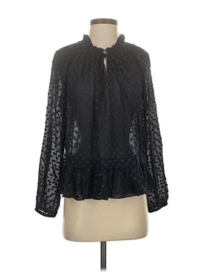 Pre-owned Rebecca Taylor Long Sleeve Blouse In Black