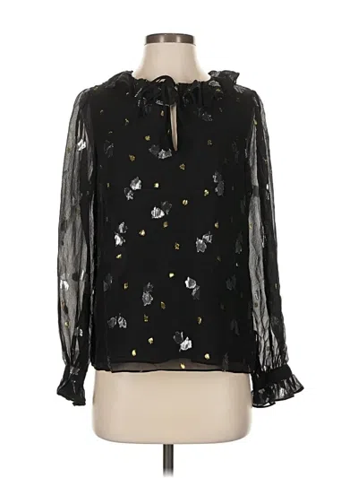 Pre-owned Rebecca Taylor Long Sleeve Blouse In Black