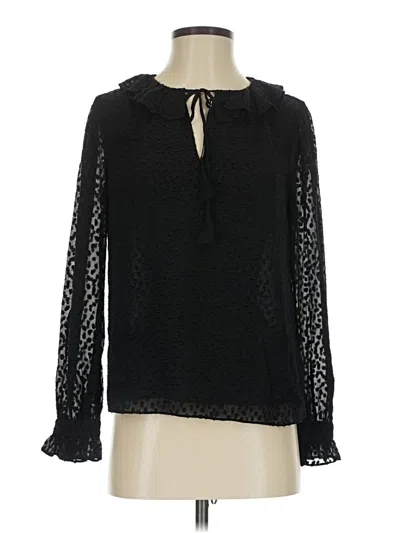 Pre-owned Rebecca Taylor Long Sleeve Blouse In Black