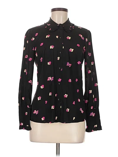 Pre-owned Rebecca Taylor Long Sleeve Blouse In Black