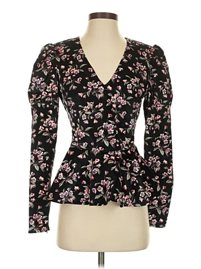 Pre-owned Rebecca Taylor Long Sleeve Blouse In Black