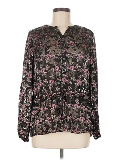 Pre-owned Rebecca Taylor Long Sleeve Blouse In Black