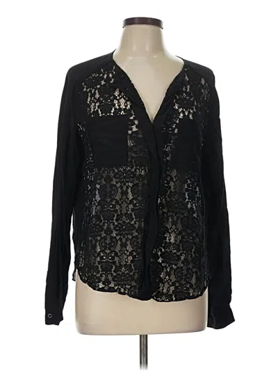 Pre-owned Rebecca Taylor Long Sleeve Blouse In Black