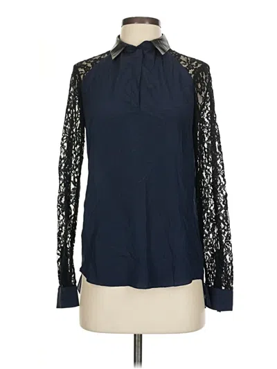 Pre-owned Rebecca Taylor Long Sleeve Blouse In Blue