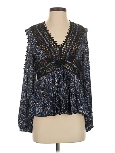 Pre-owned Rebecca Taylor Long Sleeve Blouse In Blue