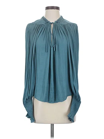 Pre-owned Rebecca Taylor Long Sleeve Blouse In Blue