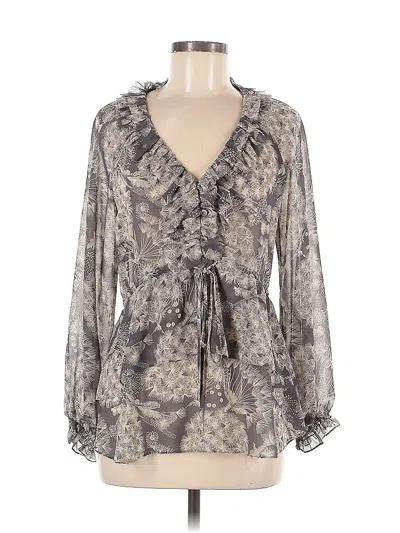 Pre-owned Rebecca Taylor Long Sleeve Blouse In Gray