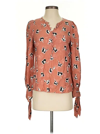Pre-owned Rebecca Taylor Long Sleeve Blouse In Orange