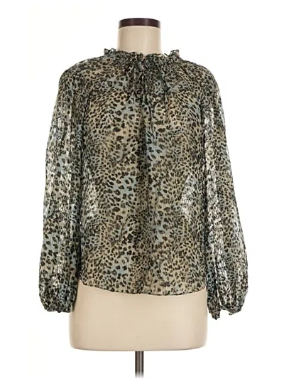 Pre-owned Rebecca Taylor Long Sleeve Blouse In Silver
