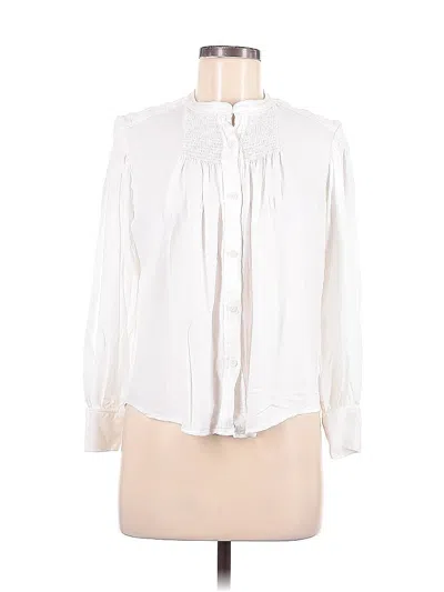 Pre-owned Rebecca Taylor Long Sleeve Blouse In White