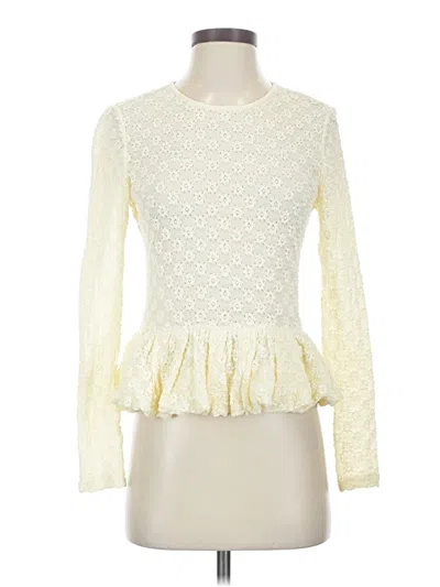 Pre-owned Rebecca Taylor Long Sleeve Blouse In White