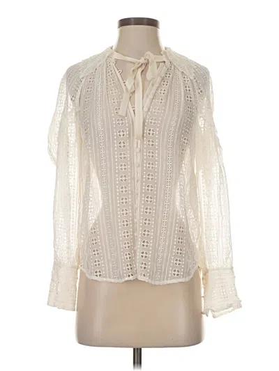 Pre-owned Rebecca Taylor Long Sleeve Blouse In White