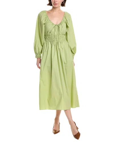 Rebecca Taylor Long Sleeve Midi Dress In Green