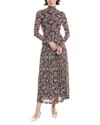 Rebecca Taylor Rochelle Fleur Pleated Maxi Dress In Multi