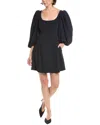 Rebecca Taylor Crepe Mini Dress In Blue