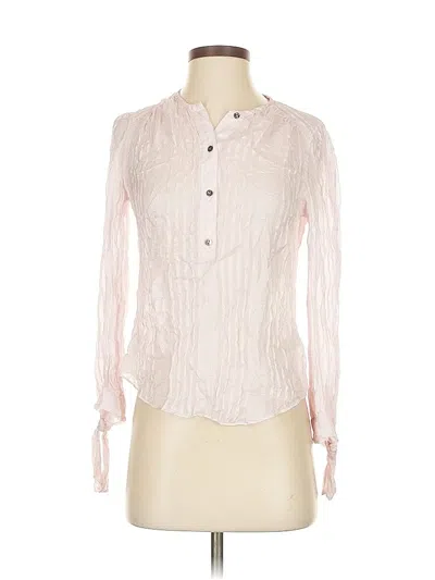 Pre-owned Rebecca Taylor Long Sleeve Silk Top Pink Tie Neck Tops